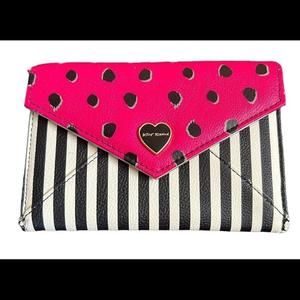 Designer Black/White Stripe Pink/Black/Grey Polka Dot Travel Spring Wallet